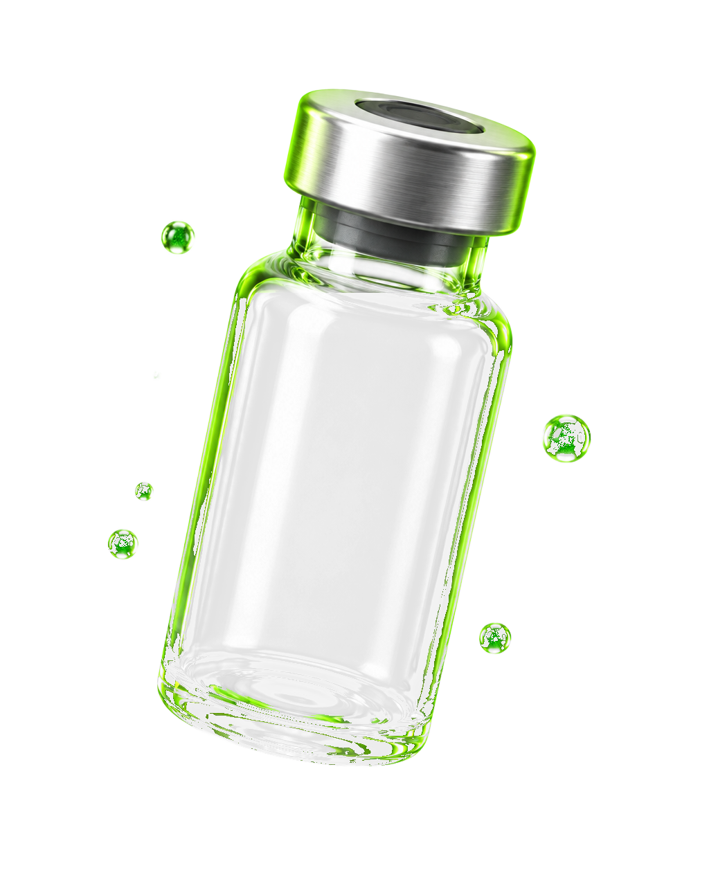 Neon-lit glass research vial